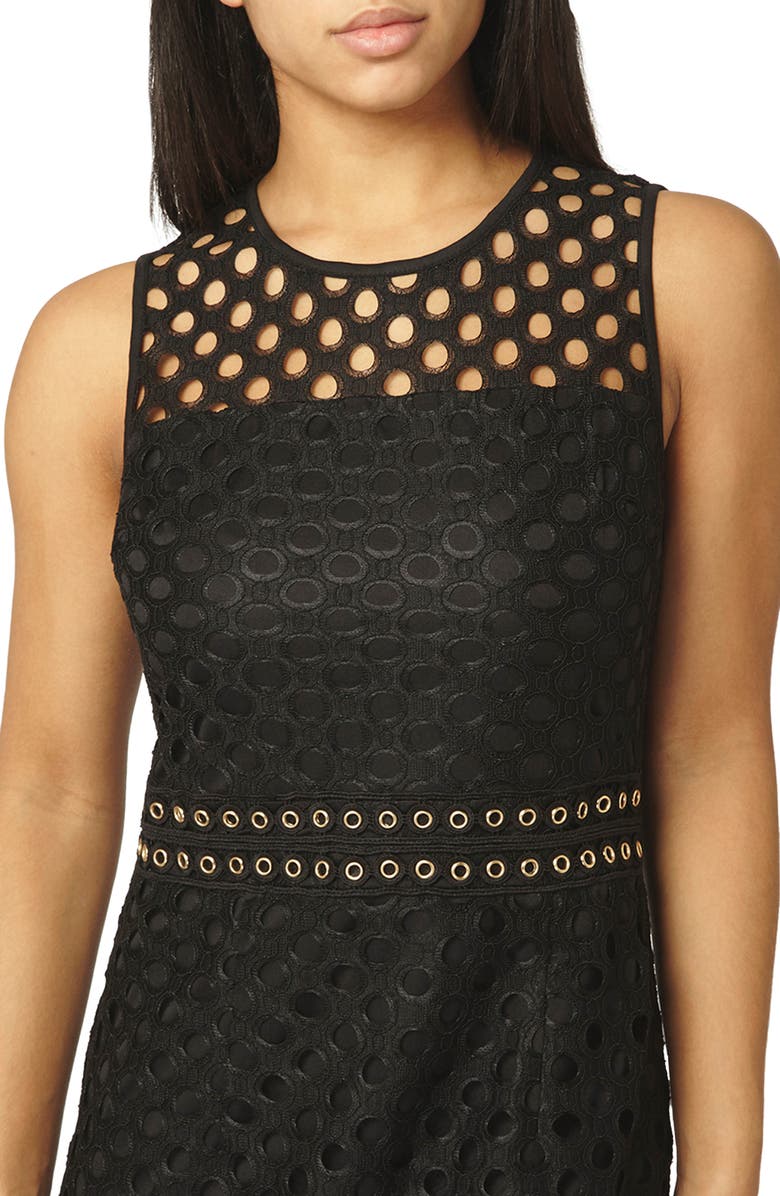 DOROTHY PERKINS Eyelet Lace Sheath Dress, Alternate, color, Black