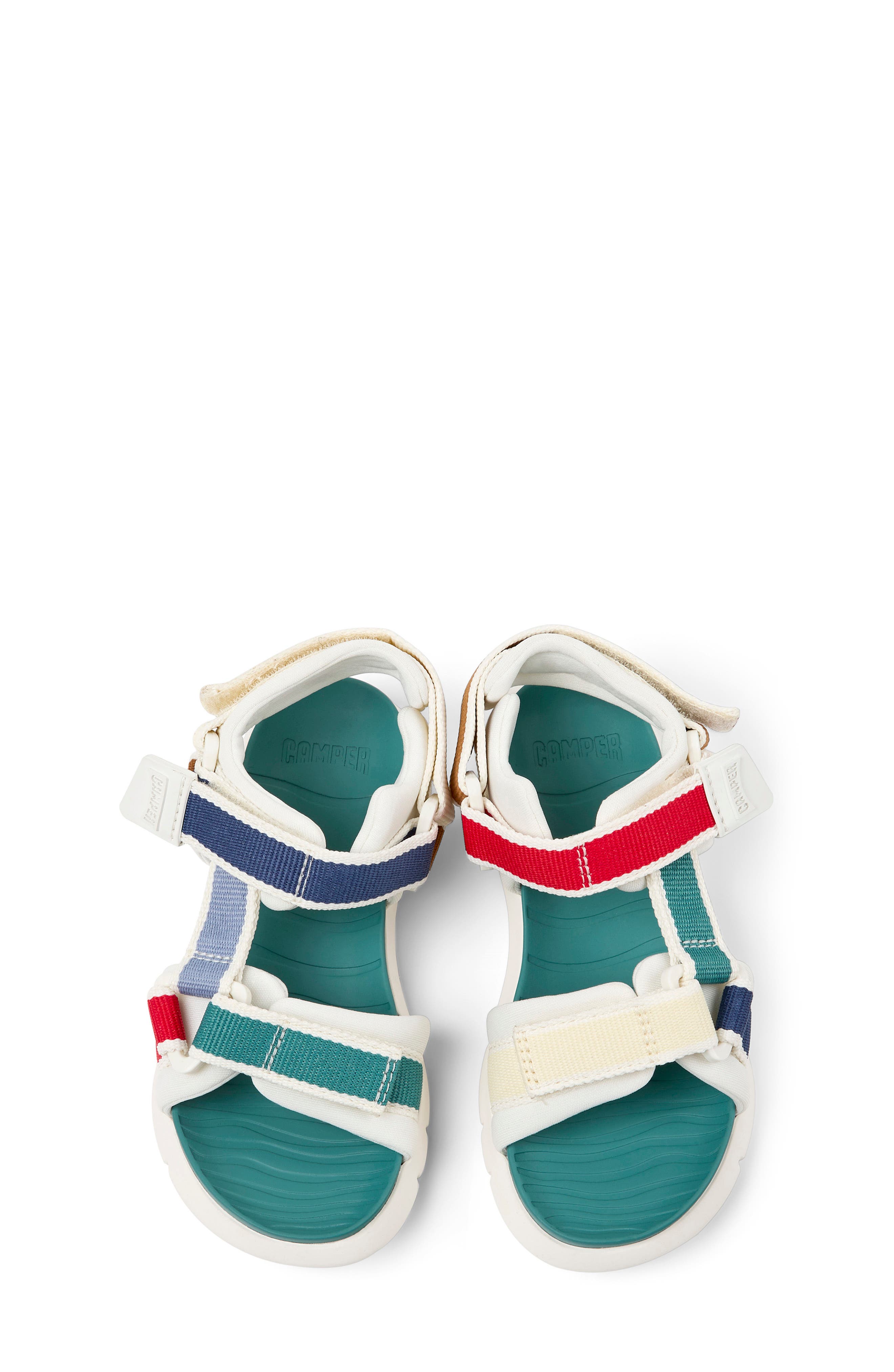 Kids' Oruga Fisherman Sandal, Alternate, color, RED MULTI
