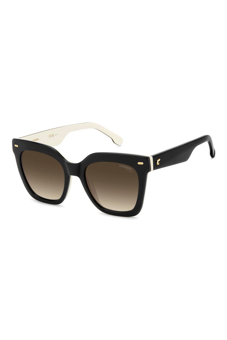 52mm Gradient Rectangular Sunglasses, Alternate, color, BLACK/ WHITE/ BROWN SF