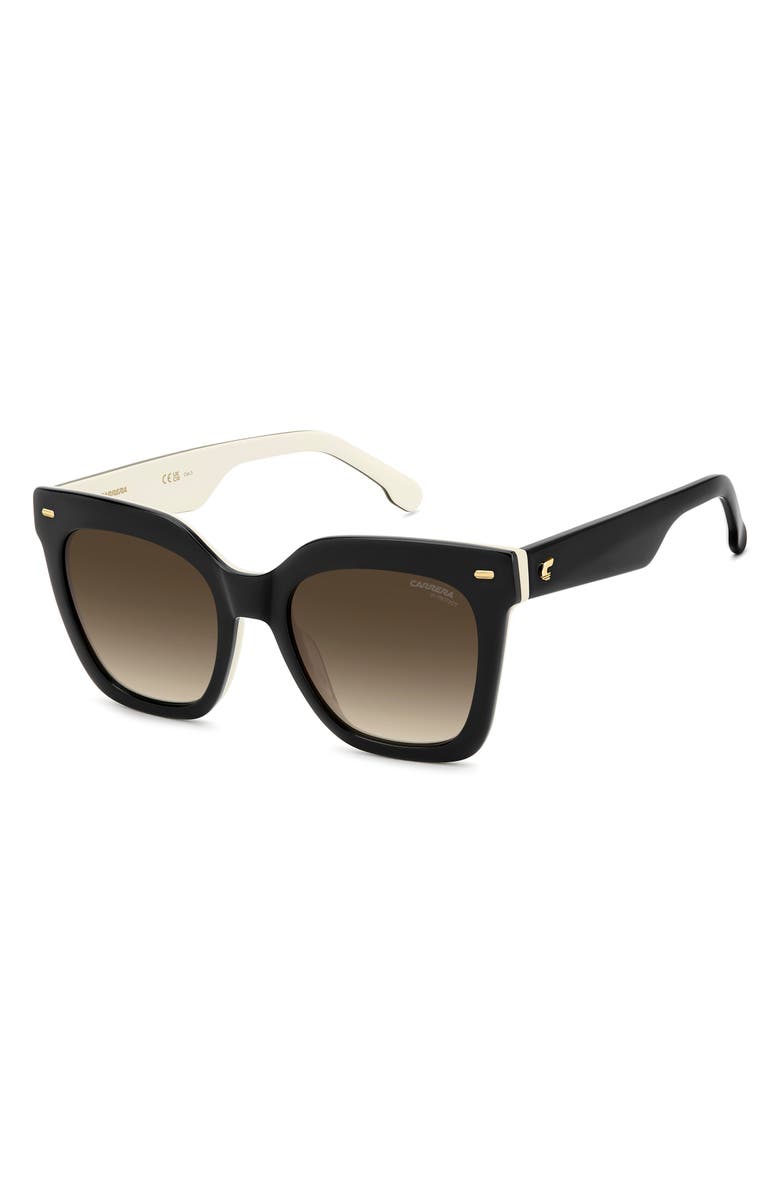 Carrera Eyewear 52mm Gradient Rectangular Sunglasses, Alternate, color, Black/ White/ Brown Sf