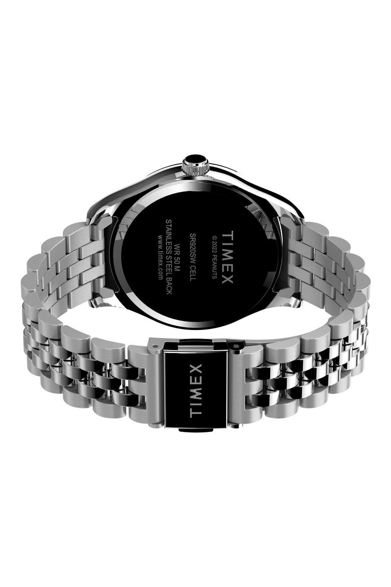 Waterbury Legacy x Peanuts® Bracelet Watch, 36mm, Alternate, color, SILVER/ PINK/ SILVER