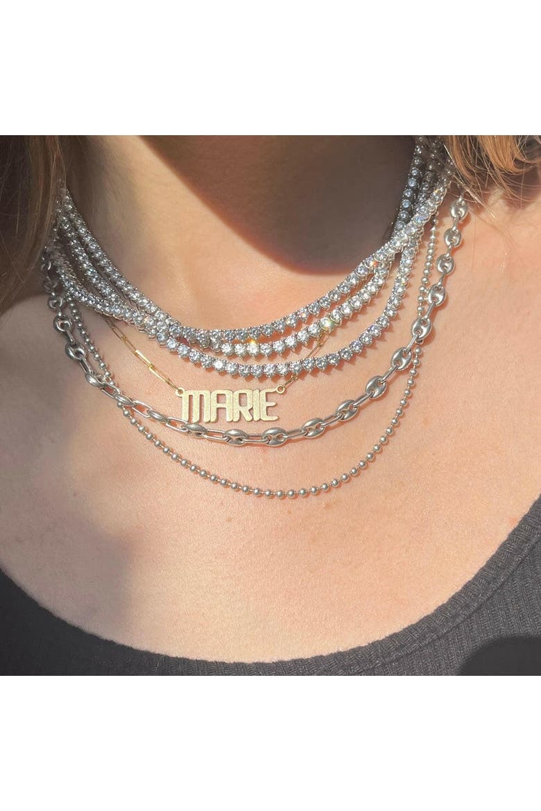 The Kate 3mm Tennis Necklace, Alternate, color, Silver
