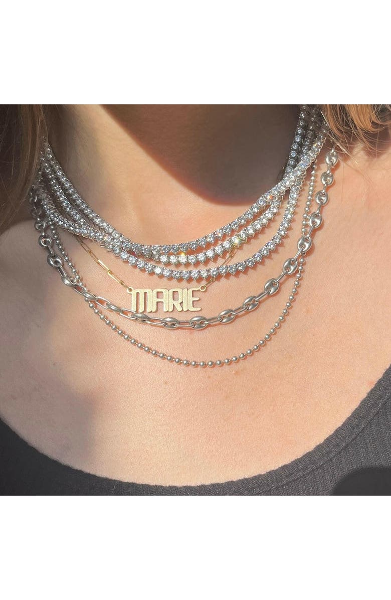 Leni James The Kate 3mm Tennis Necklace, Alternate, color, Silver