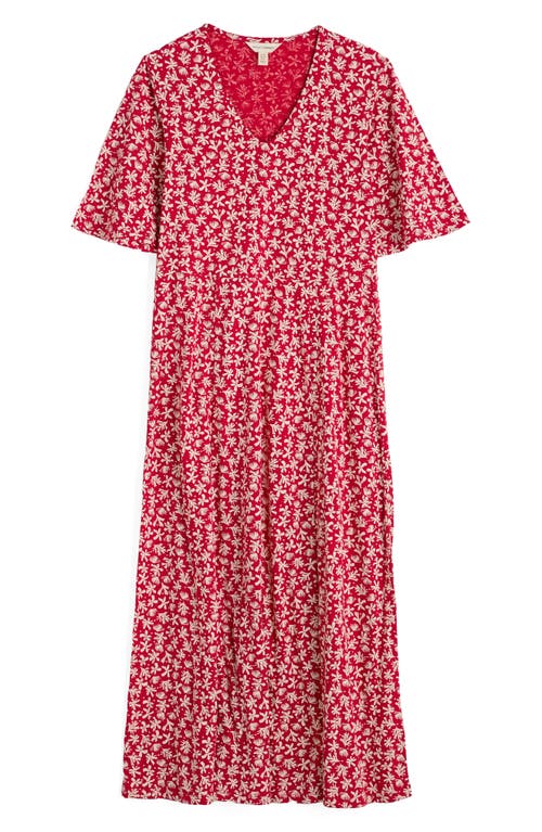 Seasalt Cornwall Nancy Jersey Midi Dress In Saltwater Ditsy Scarlet