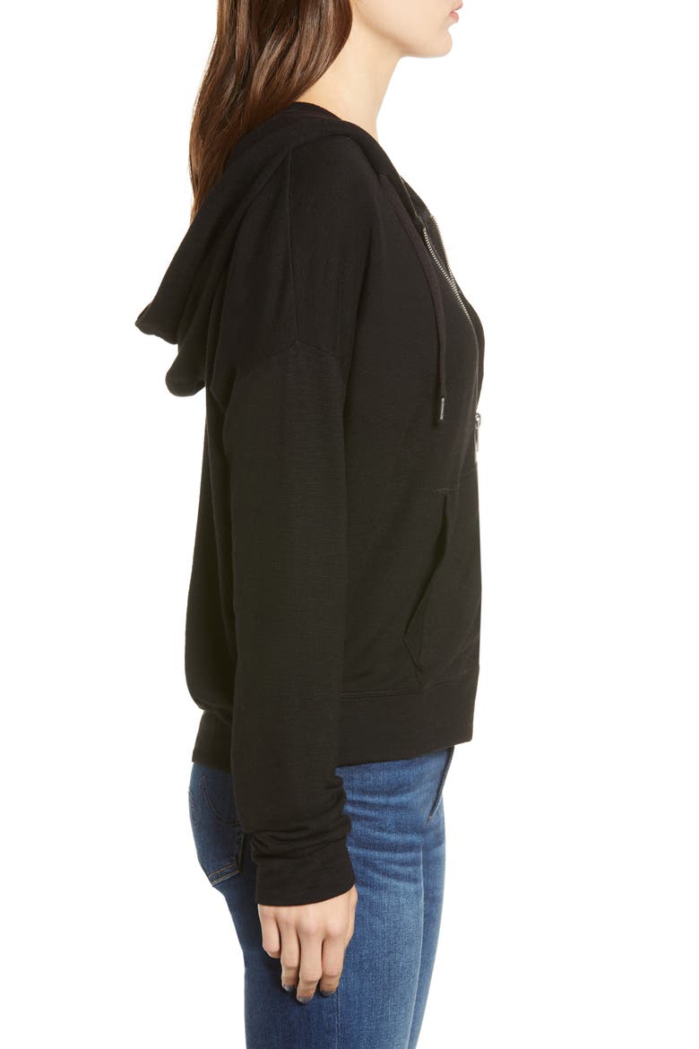 Supersoft Zip-Up Hoodie, Alternate, color, BLACK