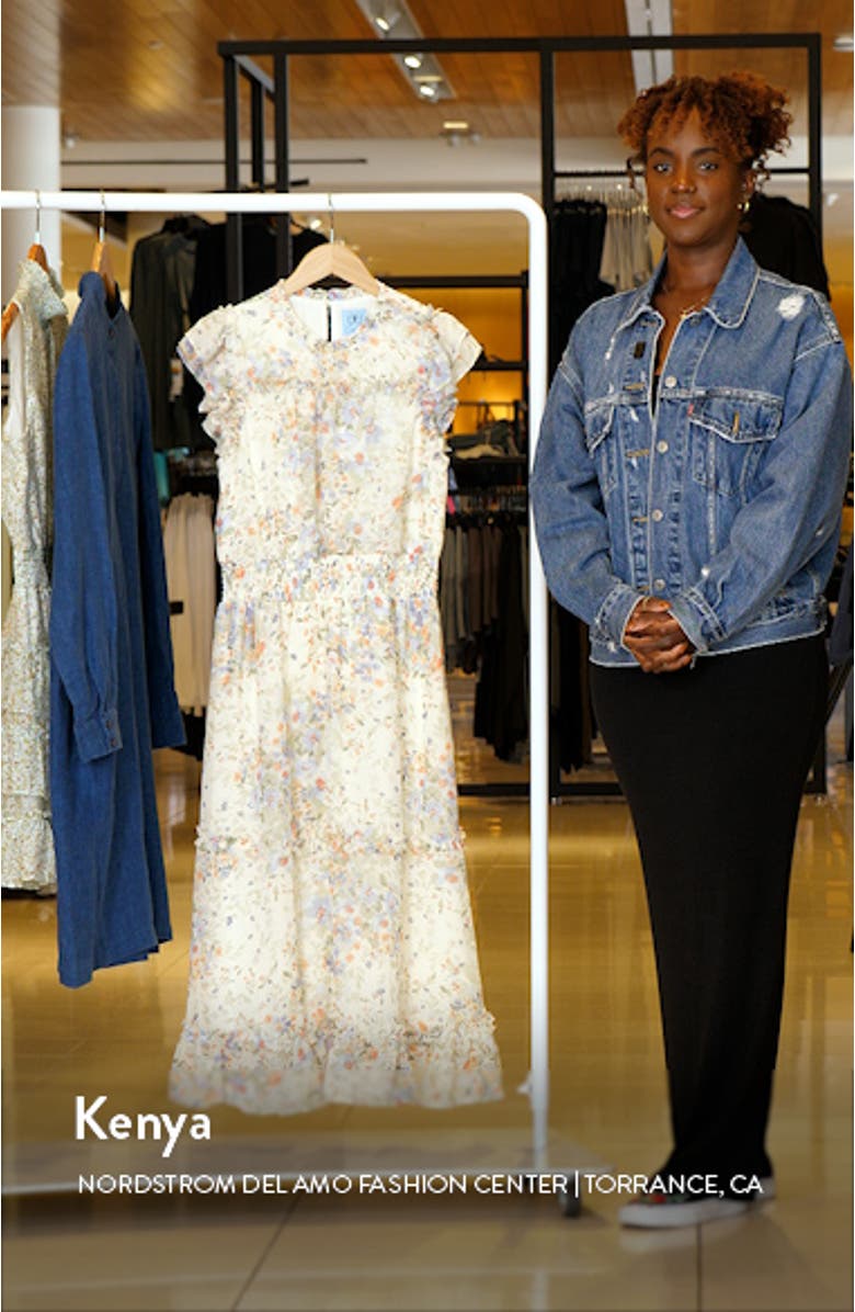 Floral Ruffle Midi Dress, sales video thumbnail