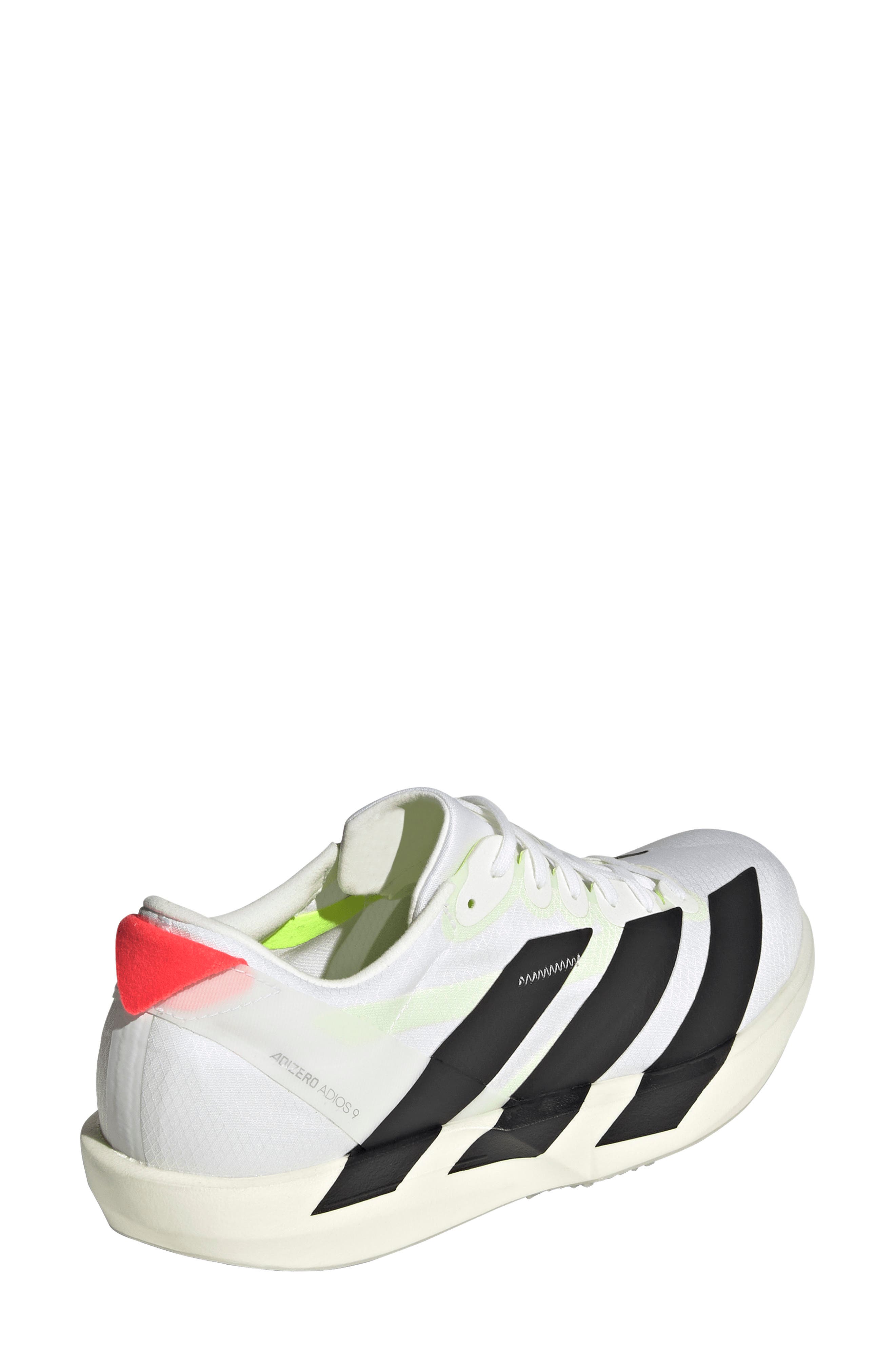 Adizero Adios 9 Running Shoe, Alternate, color, FTWR WHITE