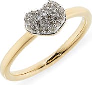 Monica Vinader Nura Pavé Diamond Mini Heart Ring