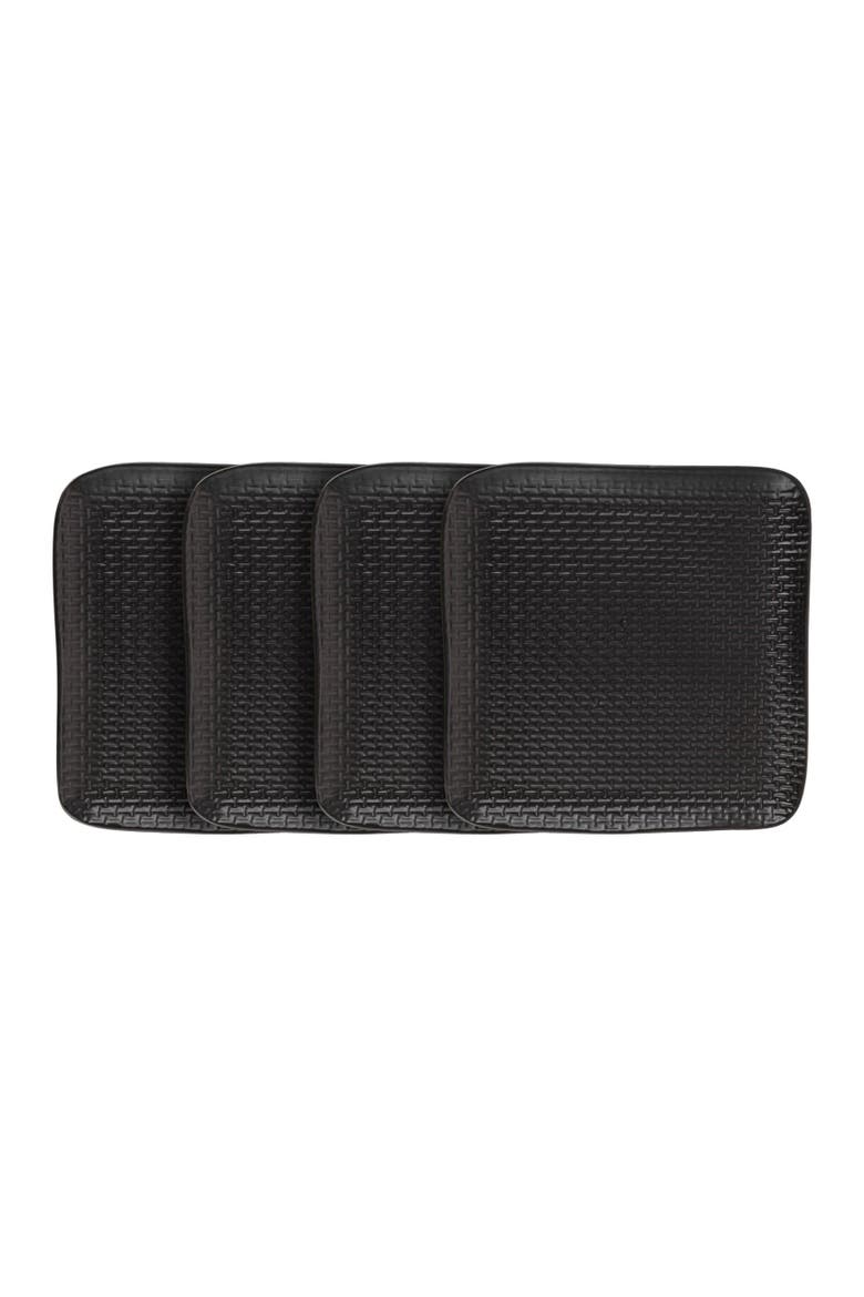 Olivia Stoneware 4-Piece Salad Plate Set, Main, color, Black