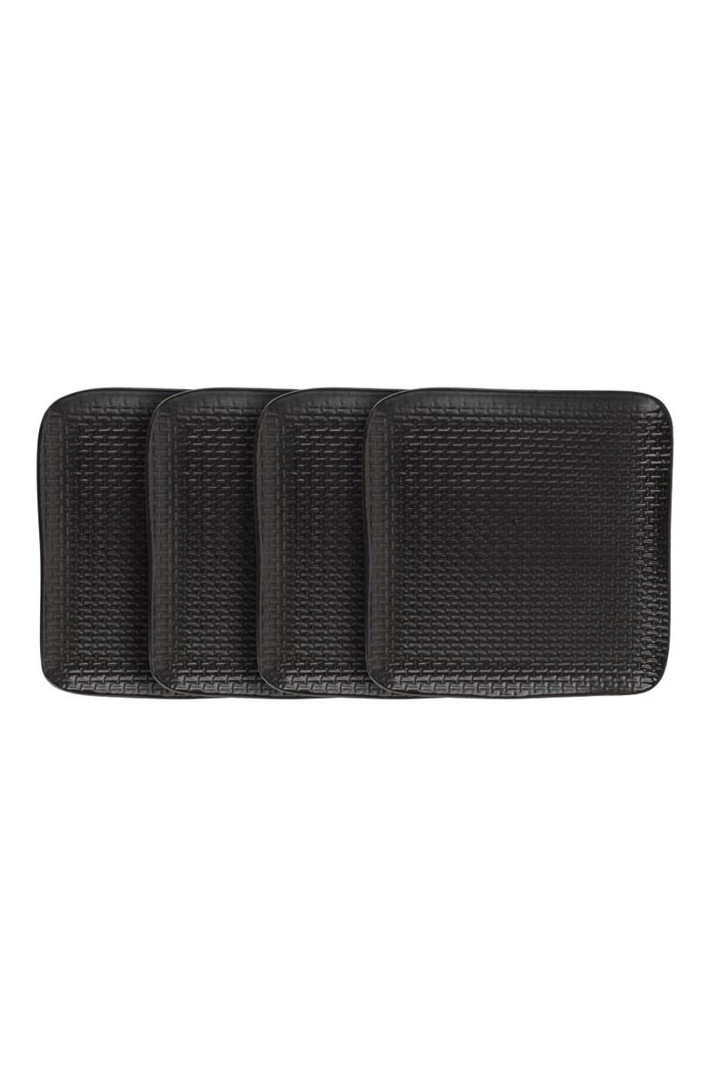 Stone Lain Olivia Stoneware 4-Piece Salad Plate Set, Main, color, Black