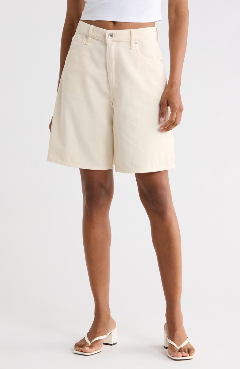 rag & bone Cynthia Denim Bermuda Shorts, Main, color, Ecru