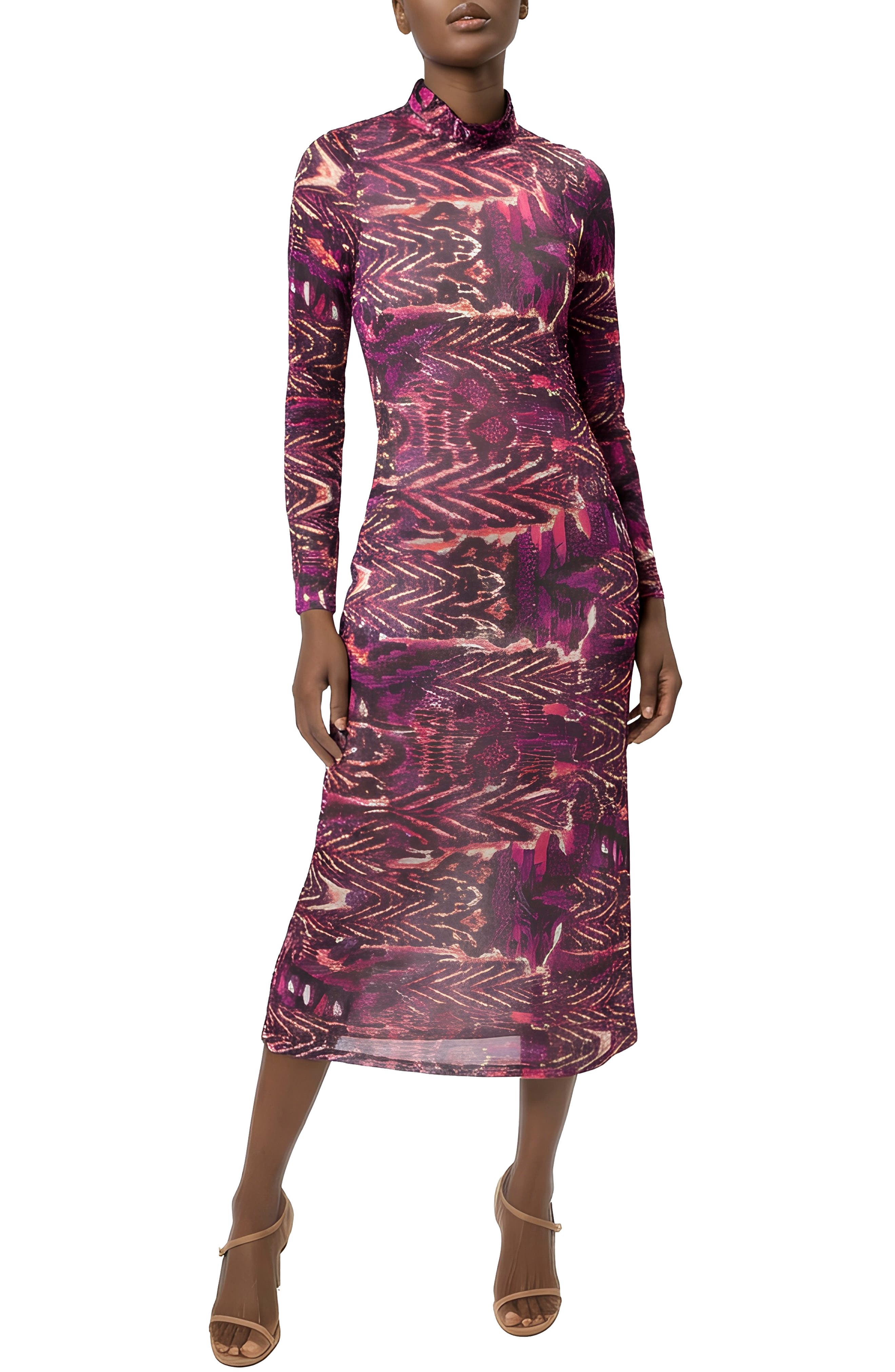 Phi Midi Mock Neck Jersey Dress - image 3