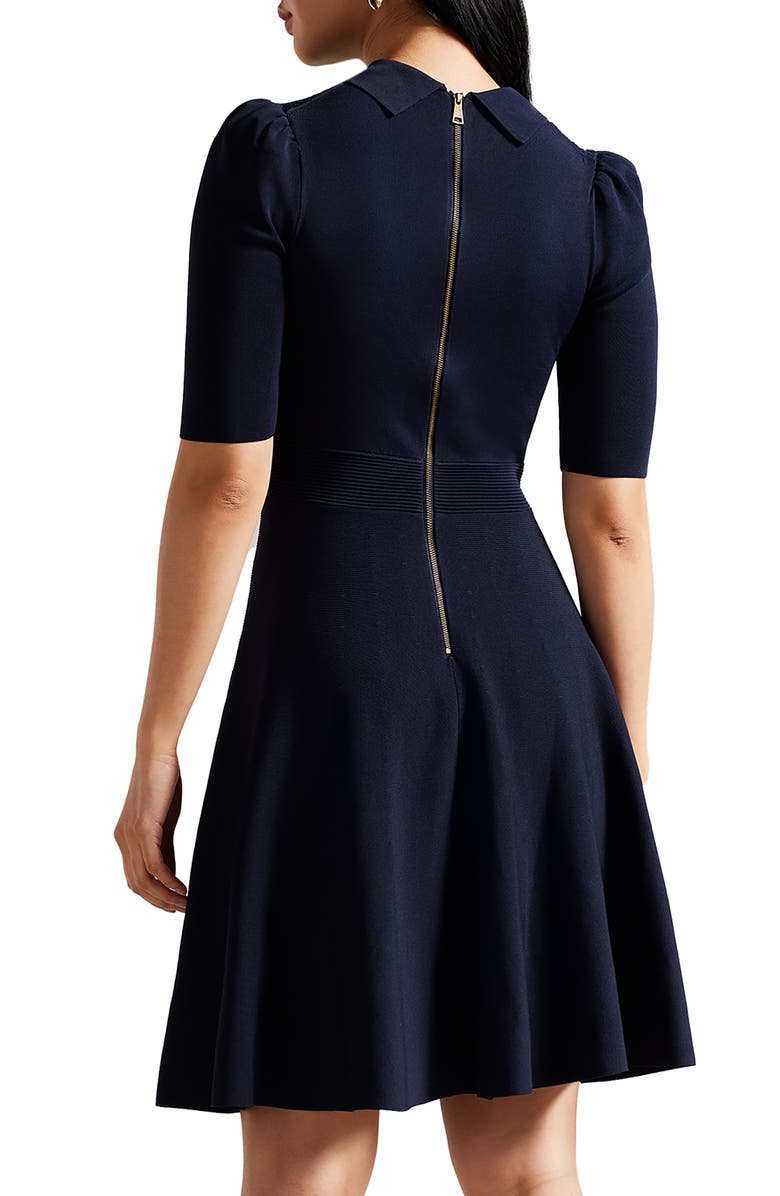 Ted Baker London Hillder Pointelle Bodice Fit & Flare Dress, Alternate, color, 