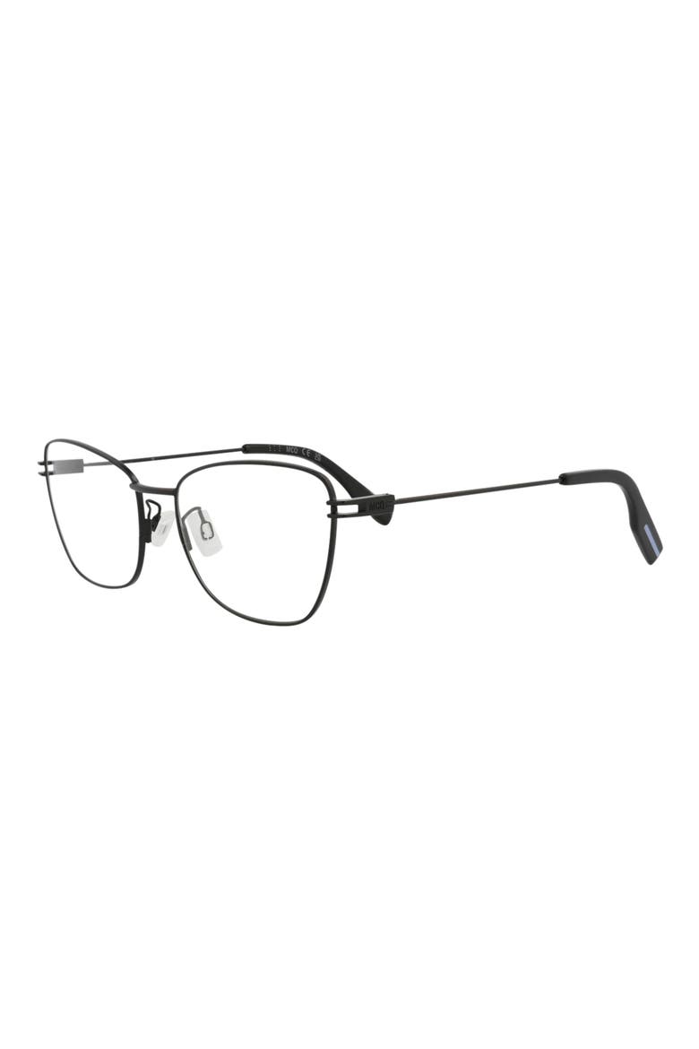 55mm Cat Eye Optical Glasses, Alternate, color, BLACK BLACK TRANSPARENT