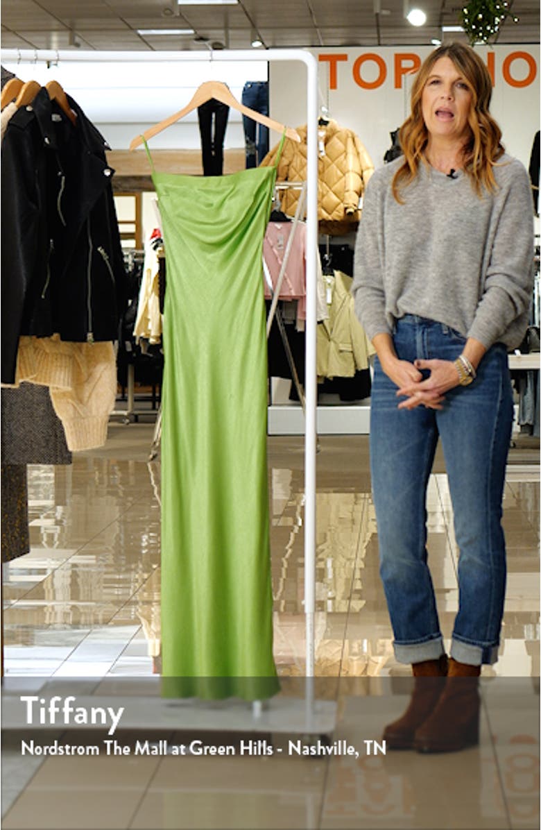 Strapless Satin Maxi Dress, sales video thumbnail