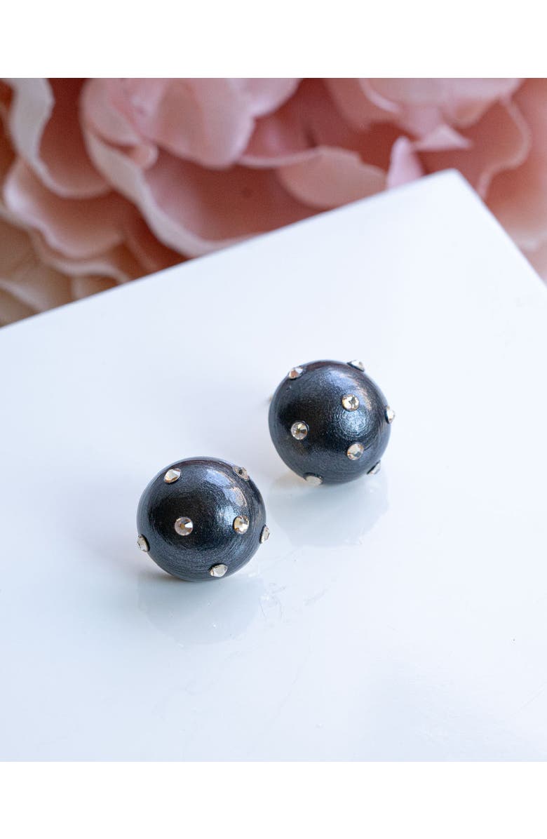 Saulė Label Gaia Jet Petite Earrings, Alternate, color, Black Coral