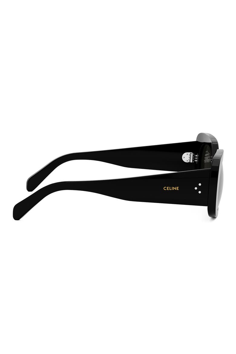 Bold 3 Dots 51mm Rectangular Sunglasses, Alternate, color, SHINY BLACK / SMOKE