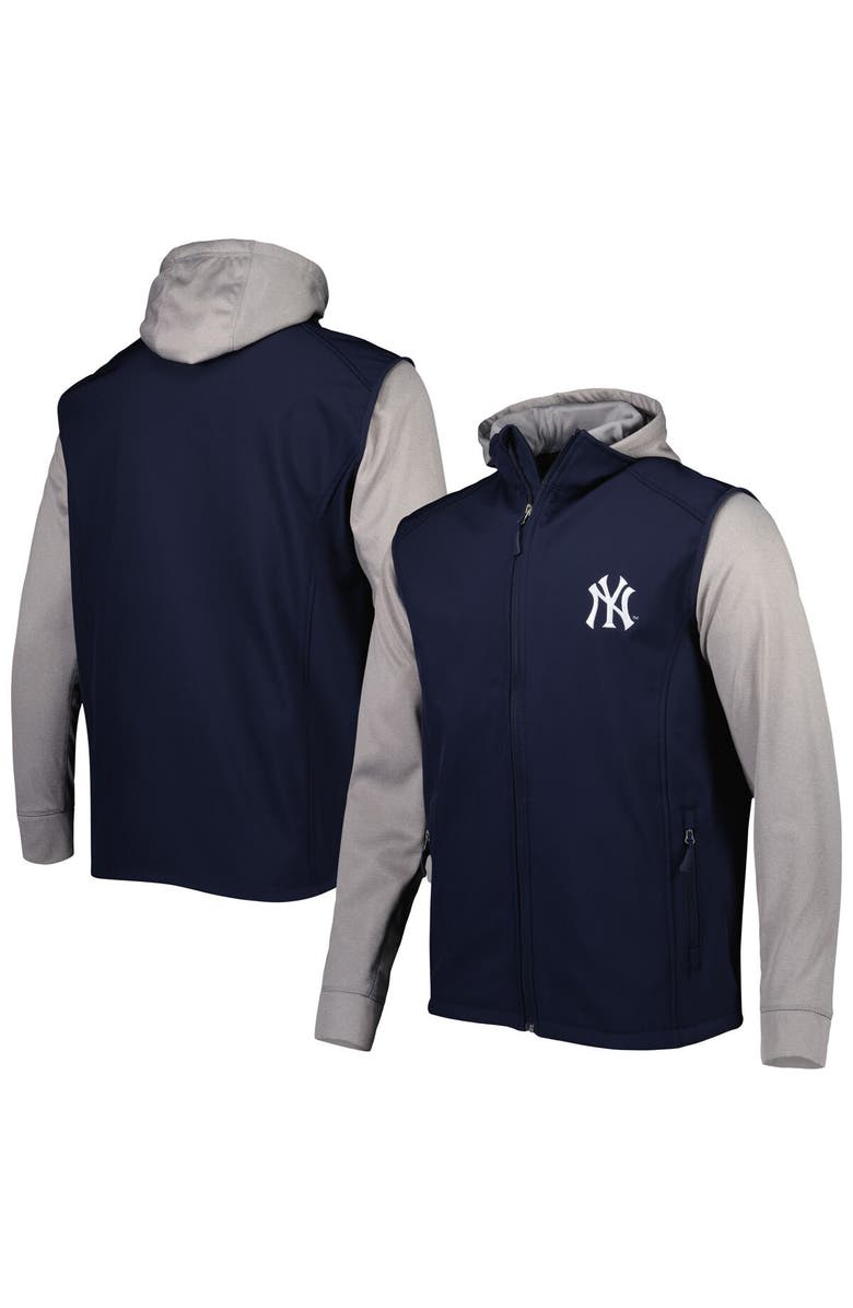 DUNBROOKE Men's Dunbrooke Navy/Heather Gray New York Yankees Alpha Full-Zip Jacket, Main, color, 