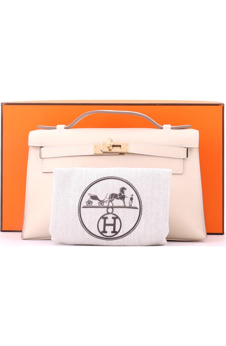 Pre-Owned Hermes Kelly Pochette Swift, Alternate, color, Craie