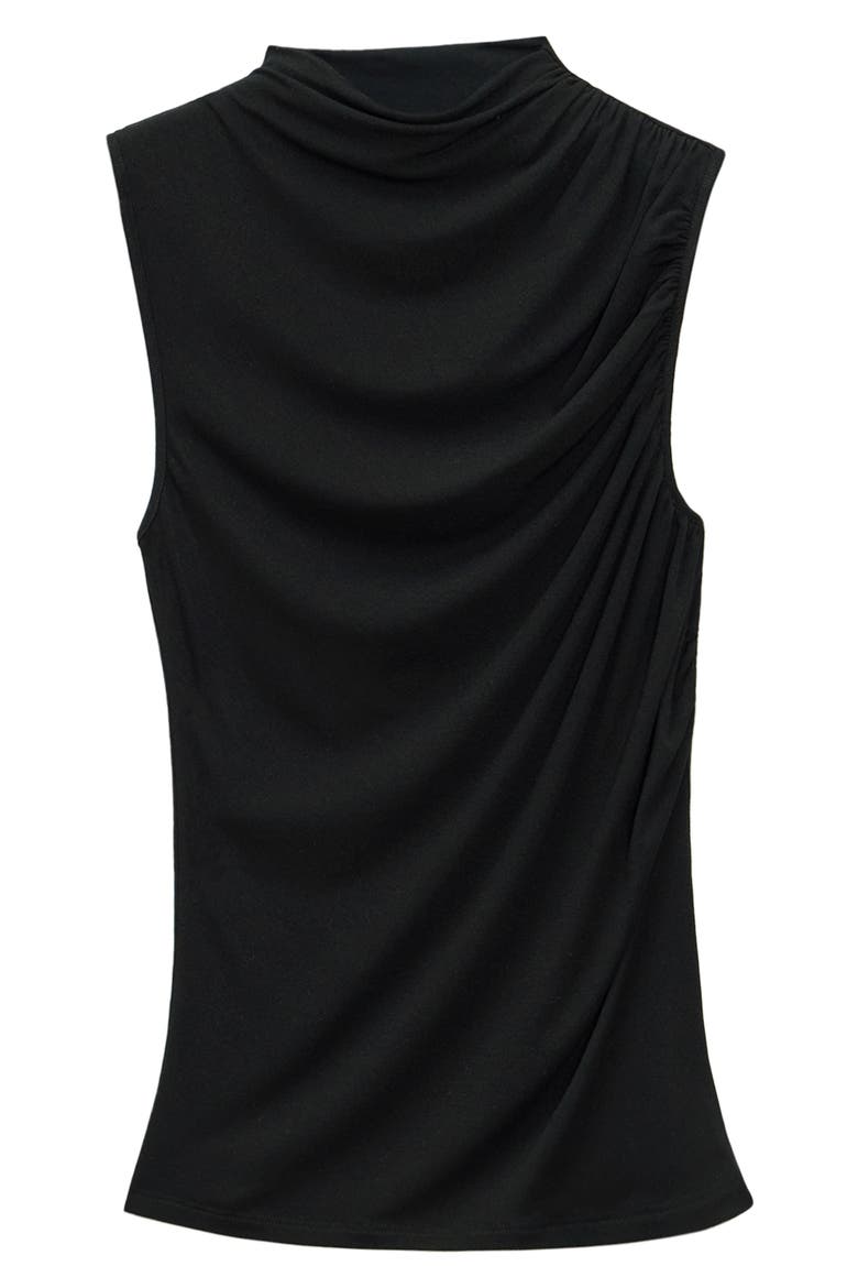 Cowl Neck Shell, Alternate, color, BLACK