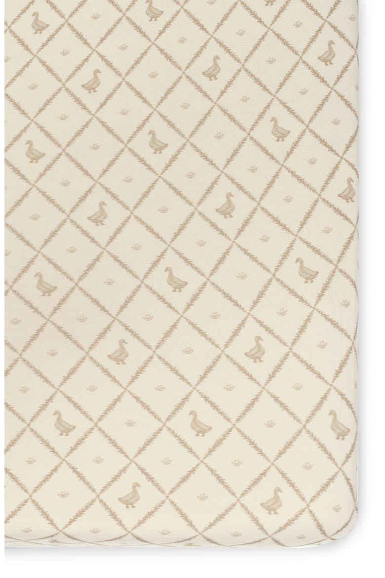 Print Organic Cotton Crib Sheet, Alternate, color, EGGSHELL
