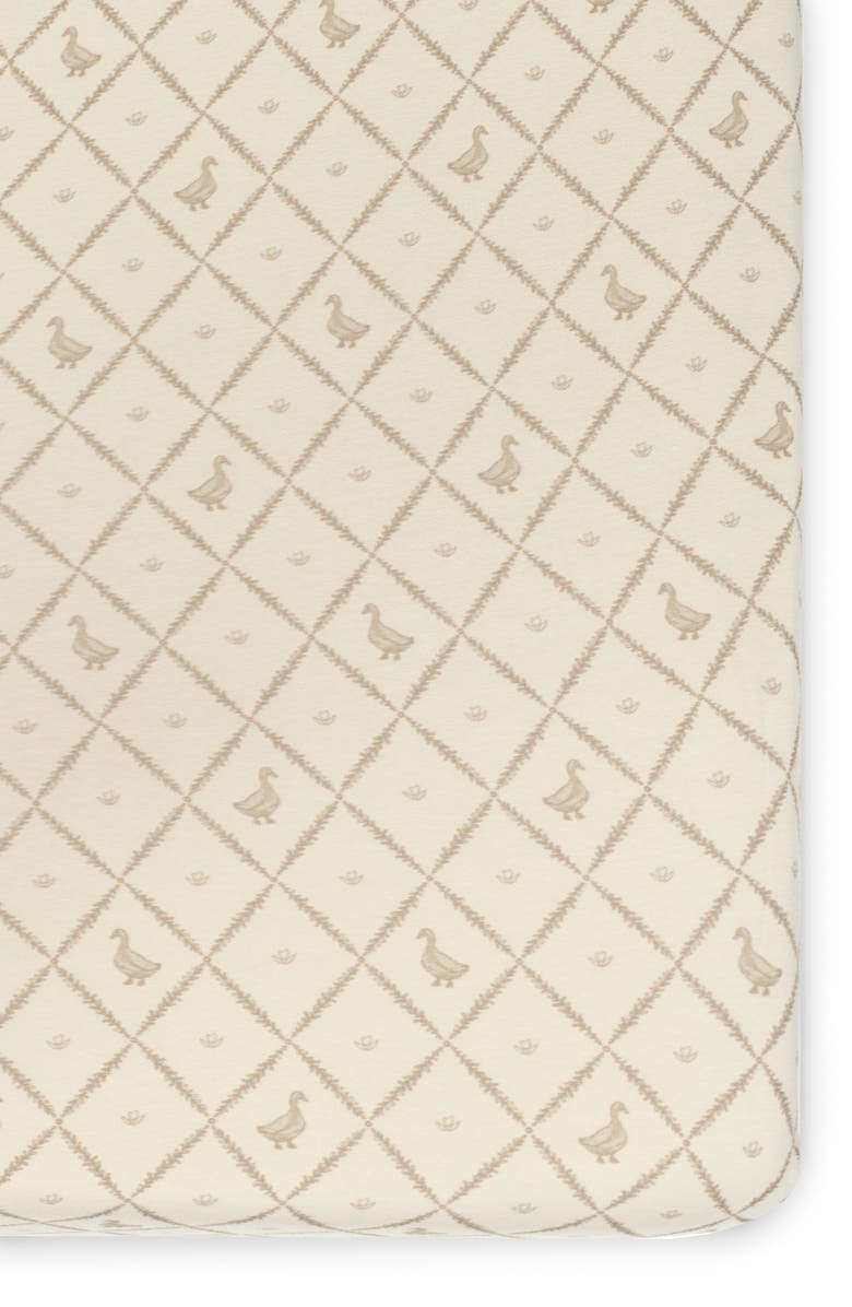 Oilo Print Organic Cotton Crib Sheet, Alternate, color, Eggshell