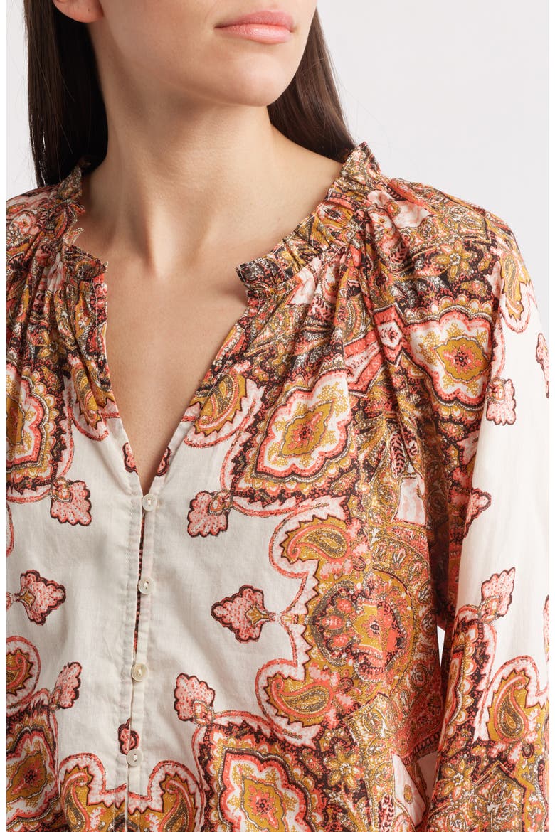 Alicia Paisley Print Organic Cotton Voile Peasant Top, Alternate, color, FOULARD PAISLEY PRINT