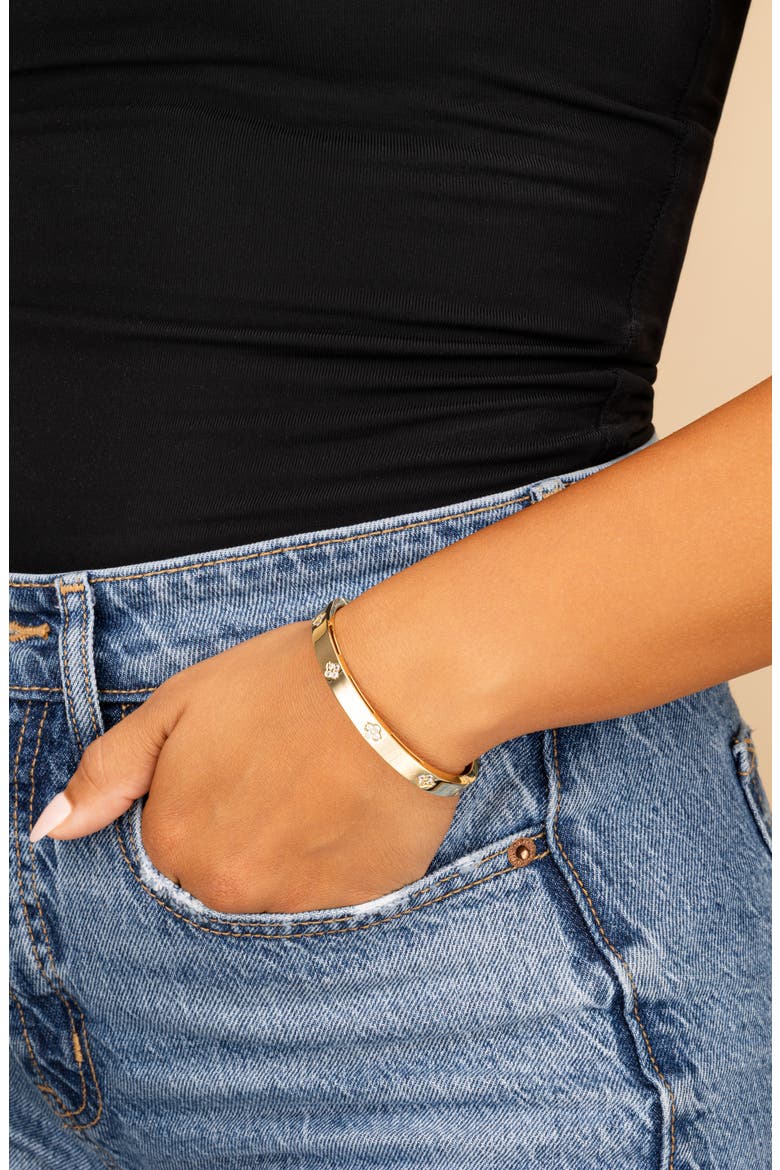 Eliza Cubic Zirconia Bangle Bracelet, Alternate, color, GOLD
