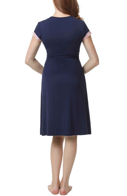Kimi & Kai Jenny Maternity Nursing Night Gown In Navy