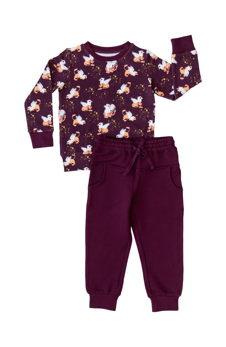 Laree + Co Griffin Luxe Jogger Set, Main, color, Burgundy