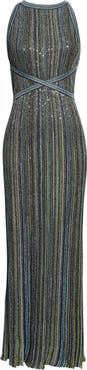 Missoni Sequin Stripe Knit Maxi Dress