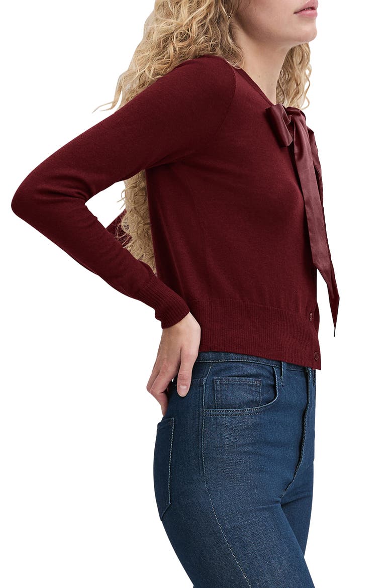 The Take a Bow Cardigan, Alternate, color, VINO