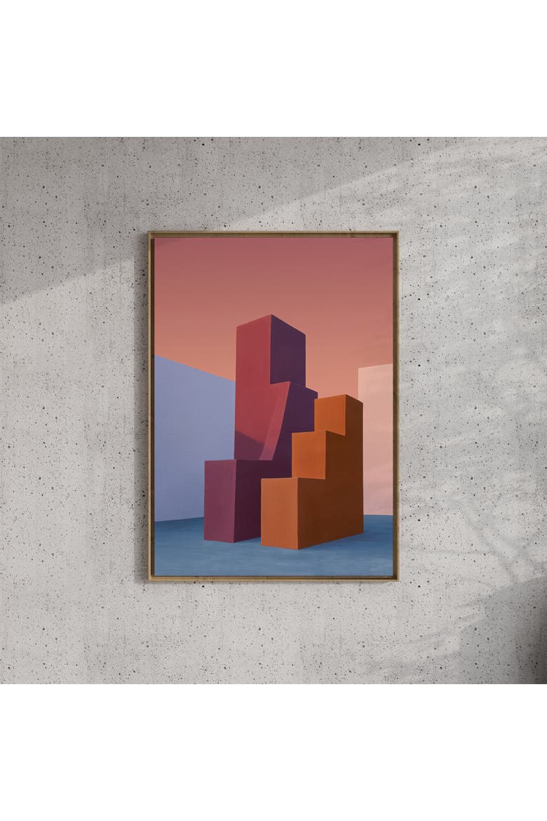 Form and Structure No. 02 Geometric Abstract Art Print, Alternate, color, Black Frame - 12x16
