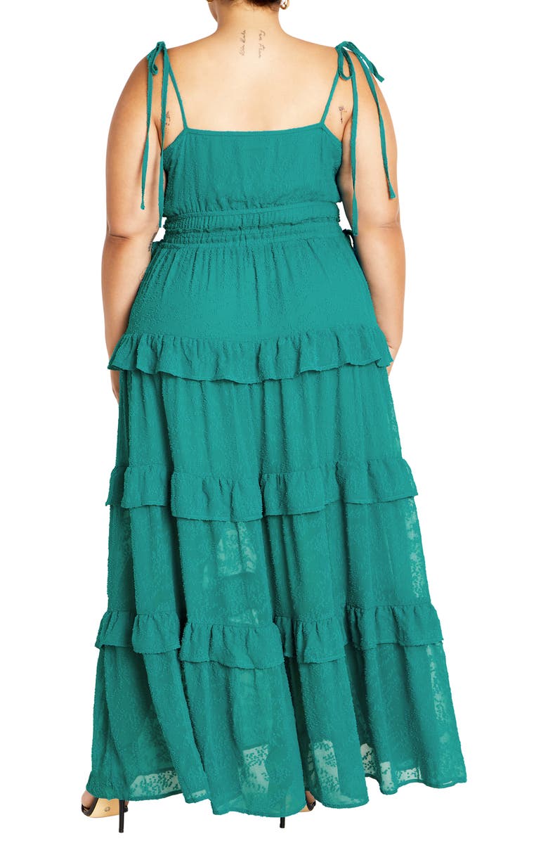 City Chic Renee Ruffle Tie Strap Maxi Dress, Alternate, color, 