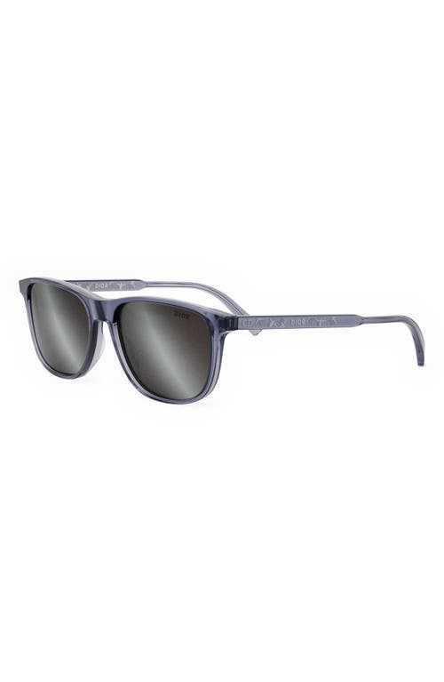 Dior In S3i 56mm Rectangular Sunglasses In Blue