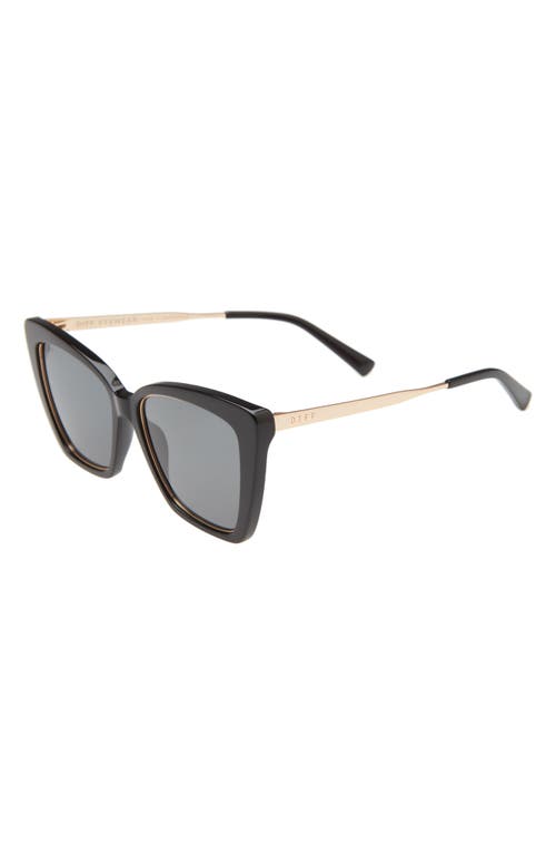 Diff Becky Iv 57mm Polarized Cat Eye Sunglasses In Black/grey