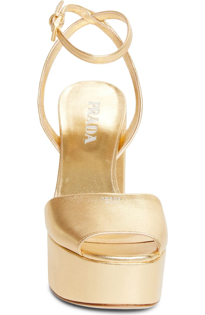 Prada Ankle Strap Platform Sandal, Alternate, color, Platino