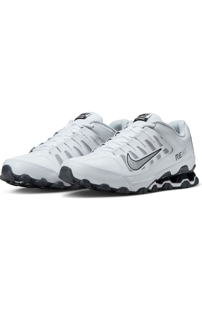 Nike Reax 8 Training Mesh Sneaker, Main, color, White/ Metallic Silver