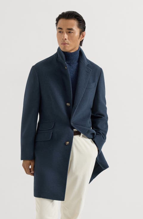 Lightweight water-resistant cashmere coat with double vents