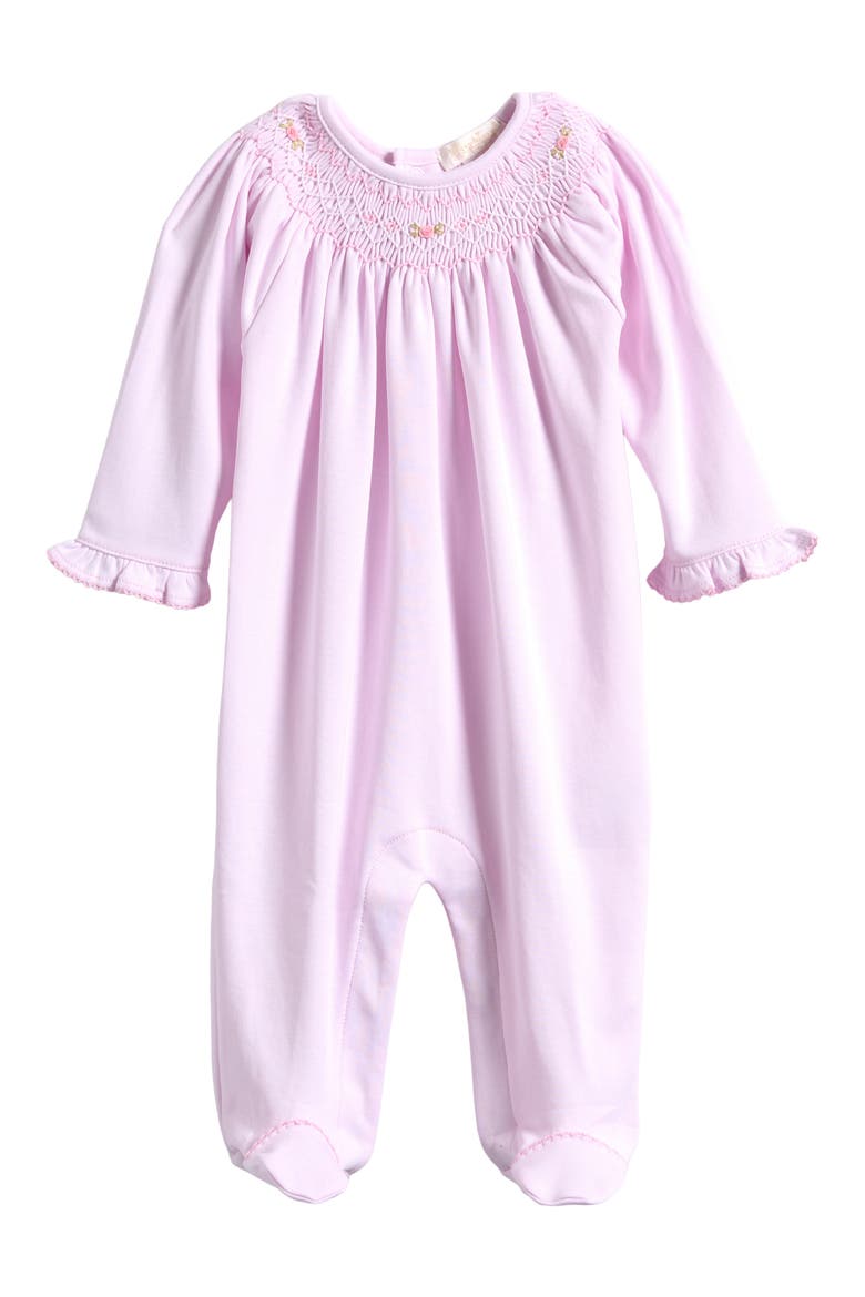 Kids' Hand Smocked Pima Cotton Footie, Main, color, PINK