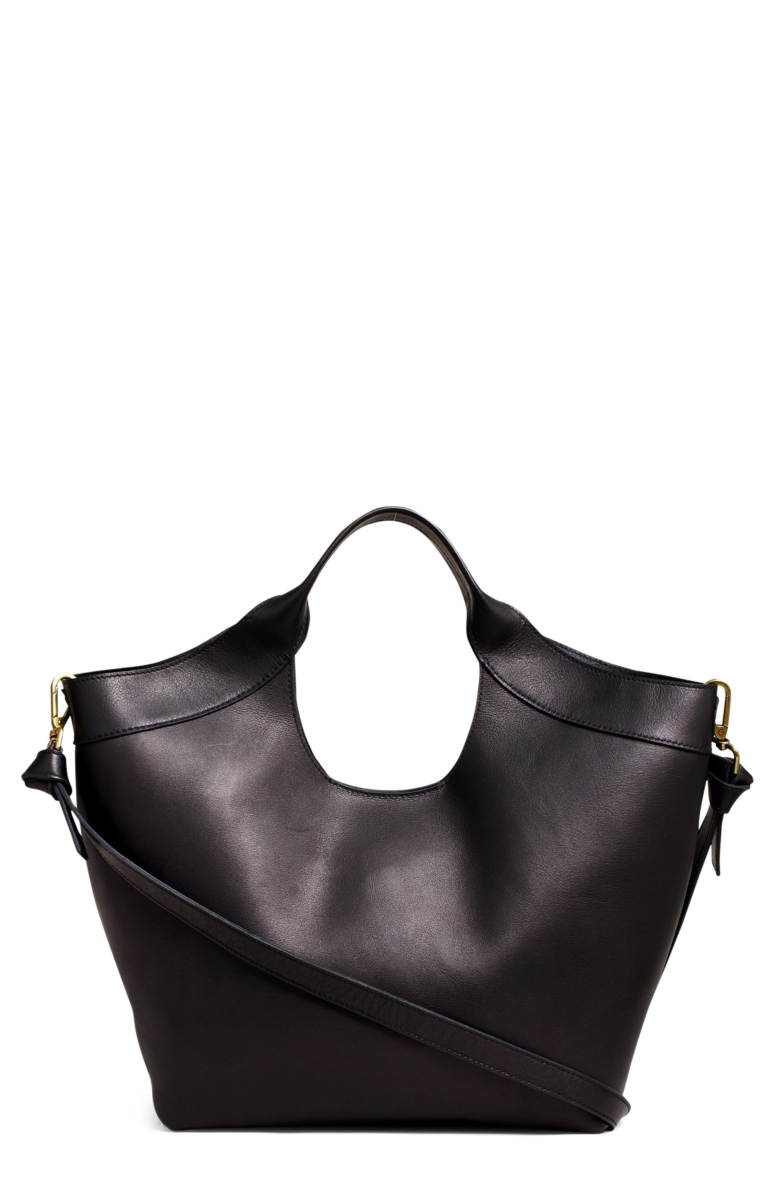 Madewell The Sydney Cutout Leather Tote, Main, color, 