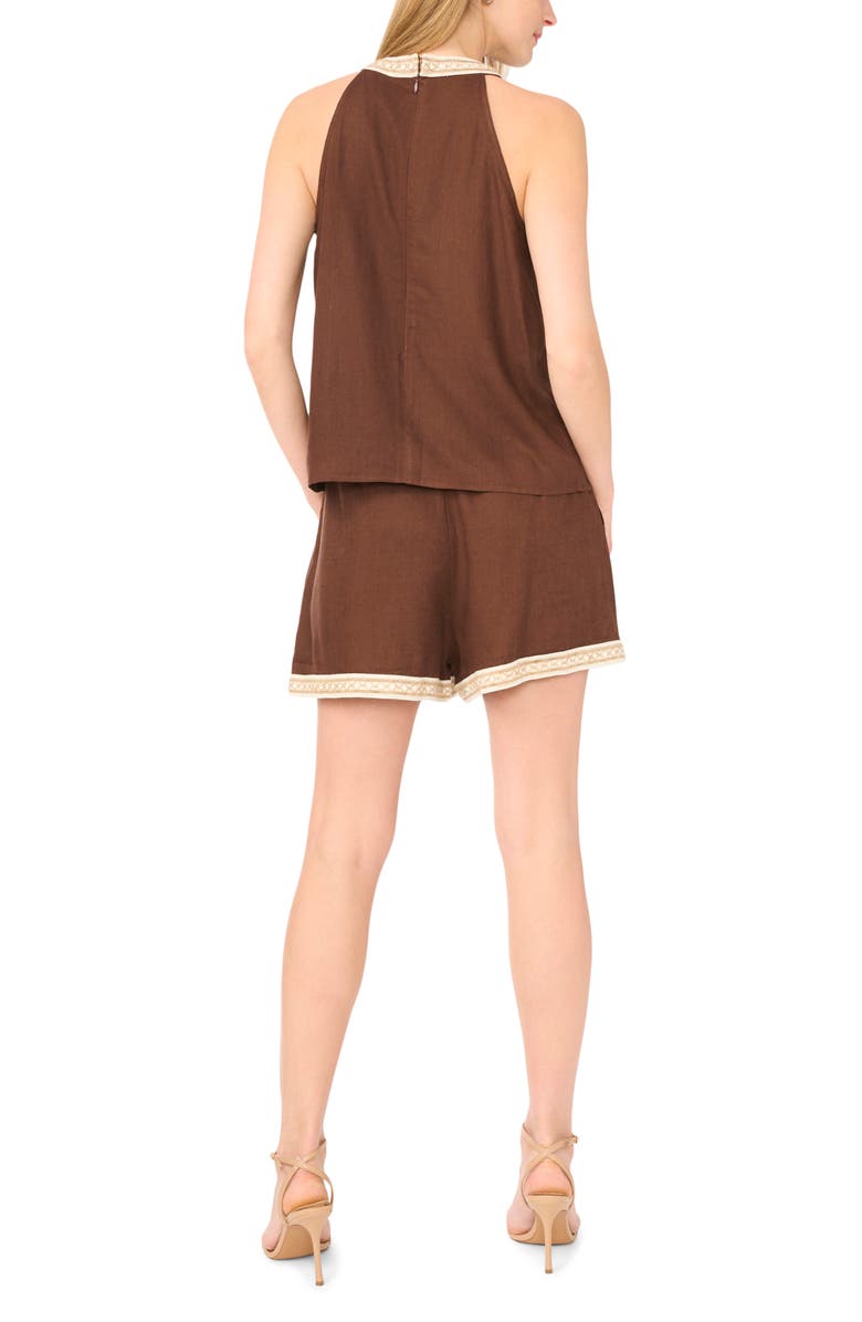 Parker Beaded Trim High Neck Woven Top, Alternate, color, Shaved Chocolate