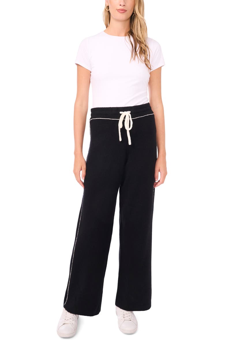 Vince Camuto Knit Drawstring Pants, Alternate, color, Rich Black