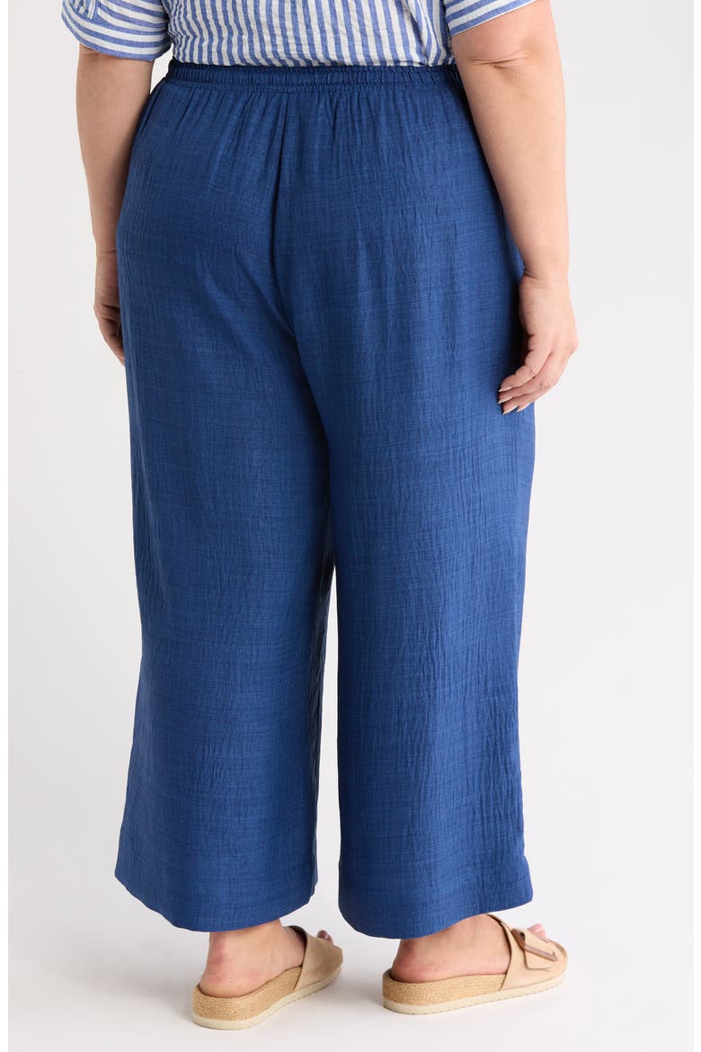 MAX STUDIO Drawstring Waist Crinkle Crop Wide Leg Pants (Women ...