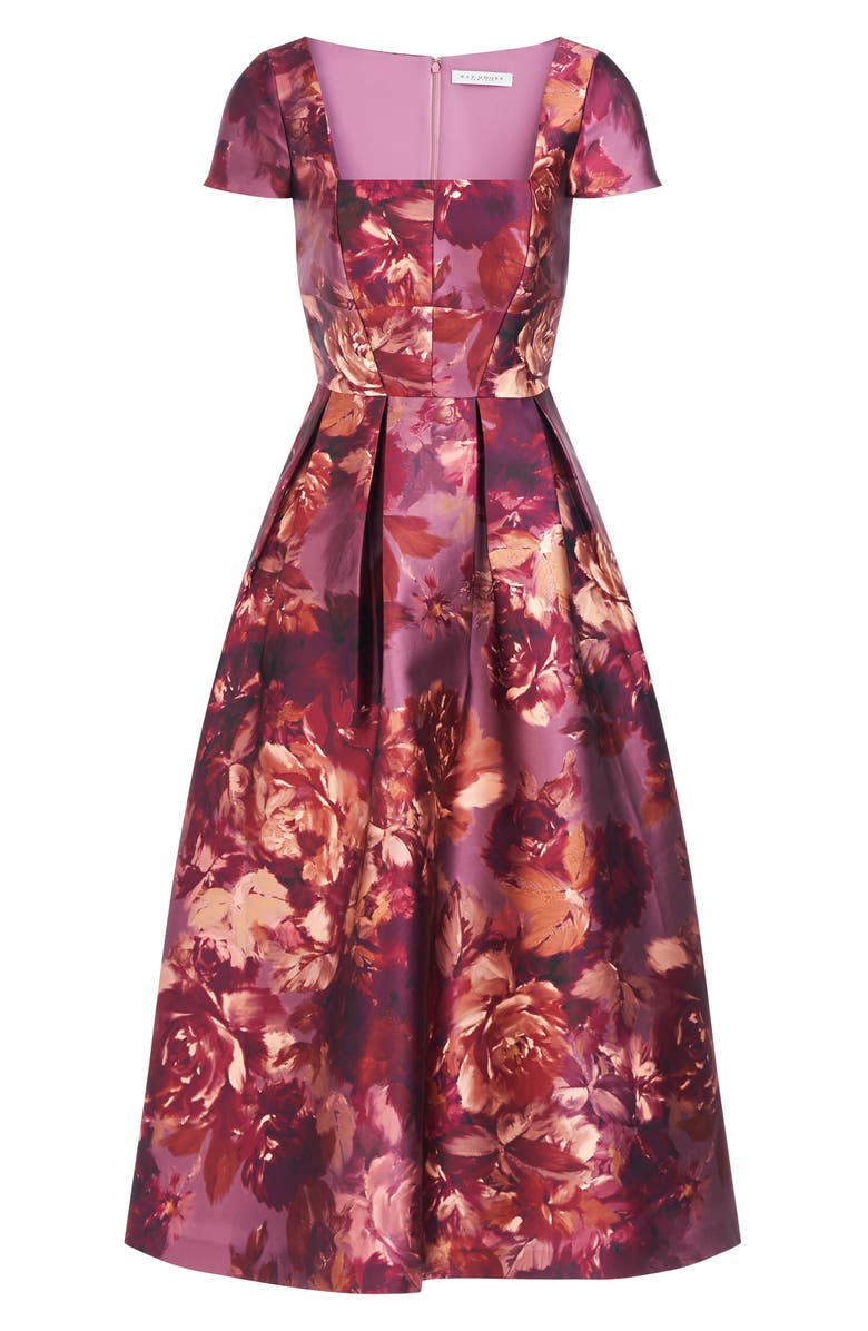 Kay Unger Tierney Floral Midi Dress, Alternate, color, 