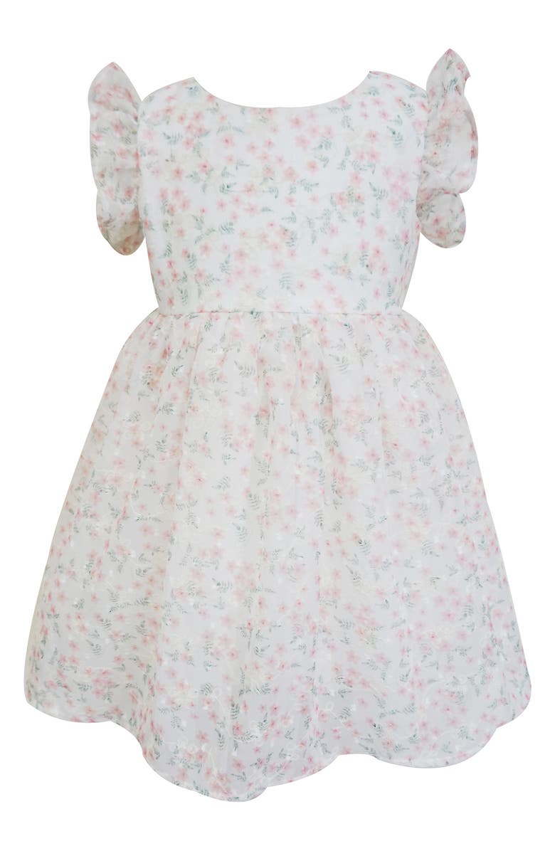 Popatu Floral Party Dress, Main, color, White Multi