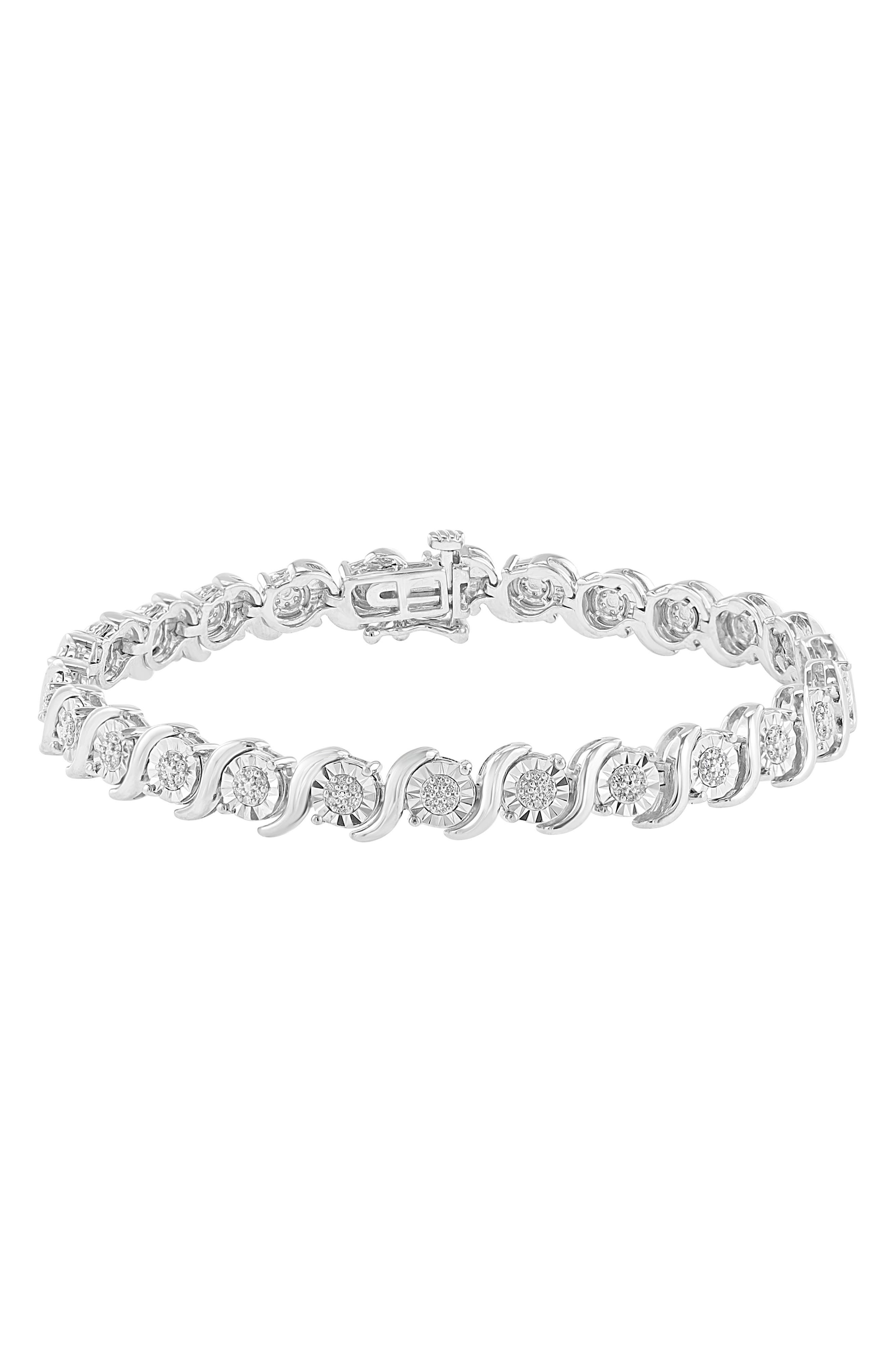 Sterling Silver Diamond Bracelet