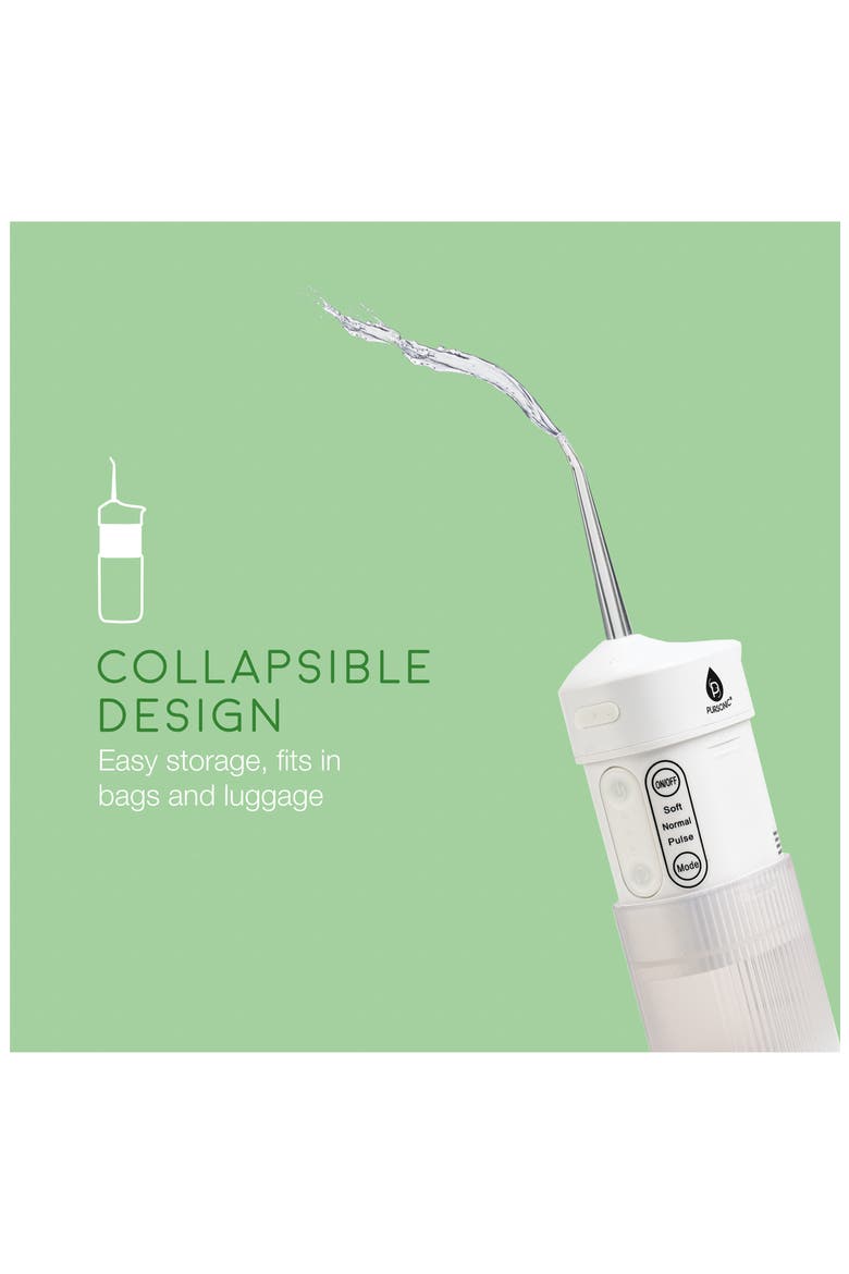 Rechargeable Collapsible Water Flosser, Alternate, color, WHITE