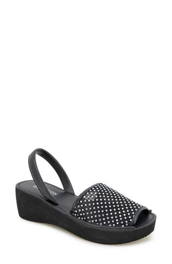 Reaction Kenneth Cole Slingback Sandal In Black Crystal Mesh