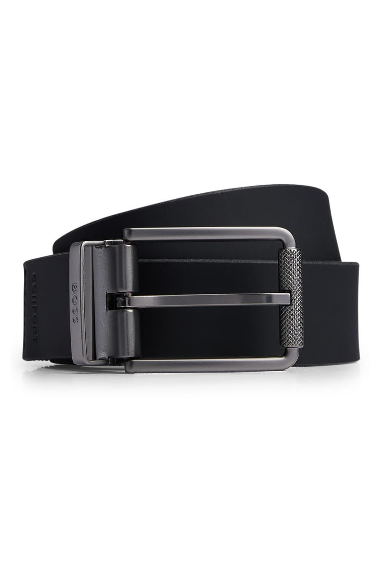 Tintin Leather Belt, Main, color, BLACK